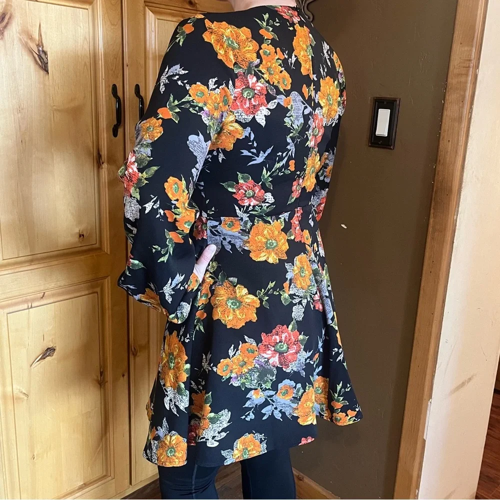 Nasty Gal Glamorous Floral Long Sleeve Mini Dress - Picture 6 of 8